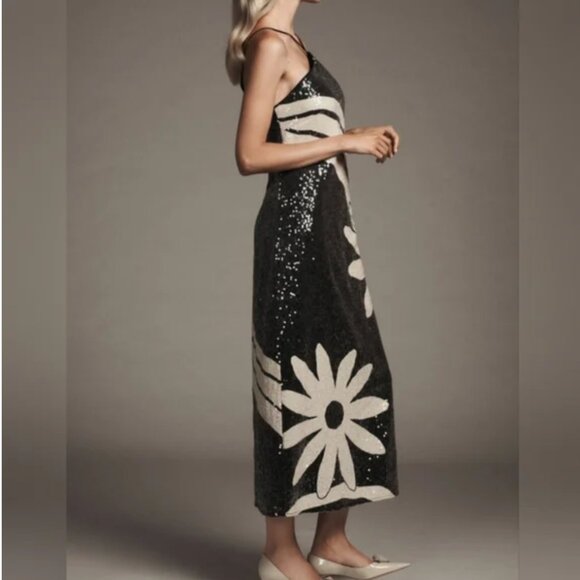 Farm Rio Halter Sequin Column Midi Dress size L - Picture 4 of 10